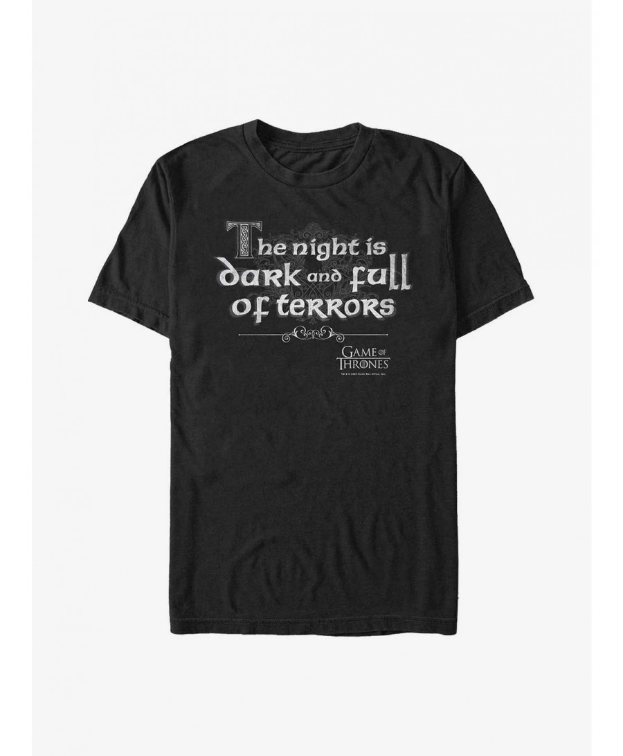 Hot Sale Game Of Thrones Night Full Of Terrors T-Shirt $6.12 T-Shirts