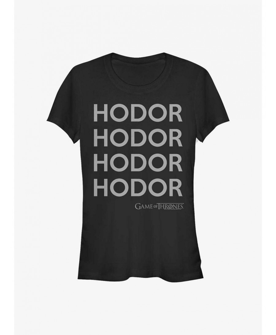 Wholesale Game Of Thrones Hodor Stack Girls T-Shirt $7.97 T-Shirts