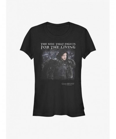 Wholesale Game Of Thrones Snow Fights For The Living Girls T-Shirt $9.36 T-Shirts