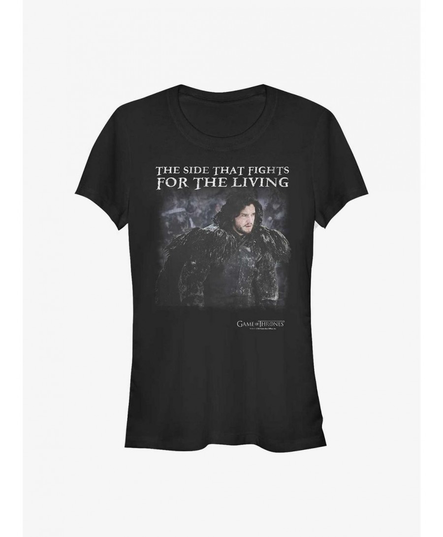 Wholesale Game Of Thrones Snow Fights For The Living Girls T-Shirt $9.36 T-Shirts