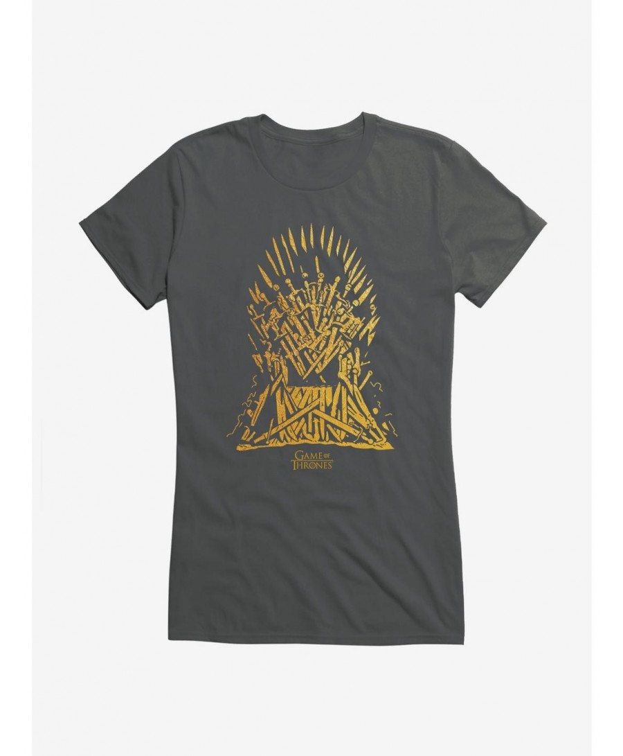 Pre-sale Game Of Thrones The Throne Outline Girls T-Shirt $8.37 T-Shirts