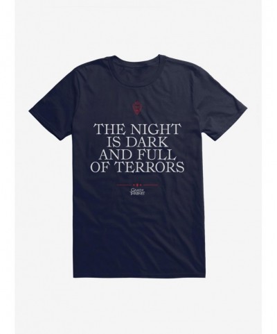 High Quality Game Of Thrones Quote Night Is Dark Full Of Terrors T-Shirt $6.69 T-Shirts