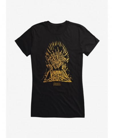 Pre-sale Game Of Thrones The Throne Outline Girls T-Shirt $8.37 T-Shirts