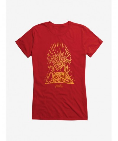 Pre-sale Game Of Thrones The Throne Outline Girls T-Shirt $8.37 T-Shirts