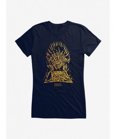 Pre-sale Game Of Thrones The Throne Outline Girls T-Shirt $8.37 T-Shirts