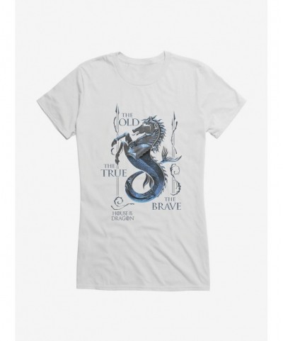 Flash Deal House Of The Dragon The True, The Old, The Brave House Velaryon Girls T-Shirt $8.37 T-Shirts