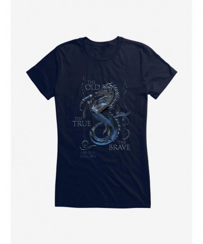 Flash Deal House Of The Dragon The True, The Old, The Brave House Velaryon Girls T-Shirt $8.37 T-Shirts