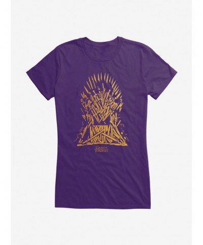 Pre-sale Game Of Thrones The Throne Outline Girls T-Shirt $8.37 T-Shirts