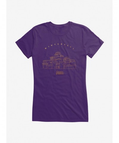 Special Game Of Thrones Winterfell Outline Girls T-Shirt $7.37 T-Shirts