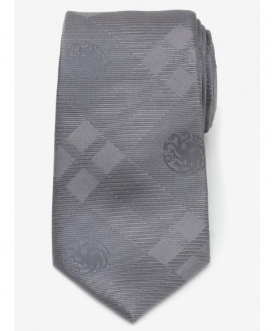 Seasonal Sale Game Of Thrones Targaryen Dragon Gray Plaid Silk Men's Tie $27.09 Ties