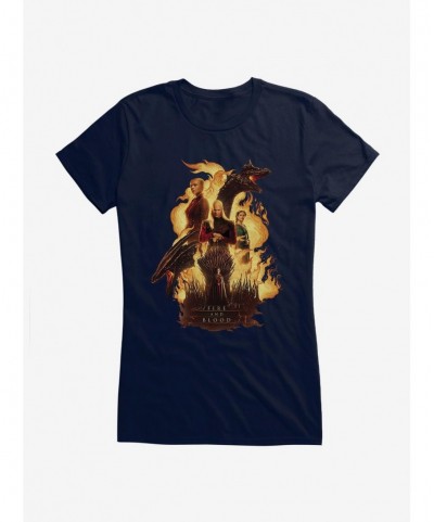 Unique House Of The Dragon Fire And Blood Girls T-Shirt $5.98 T-Shirts