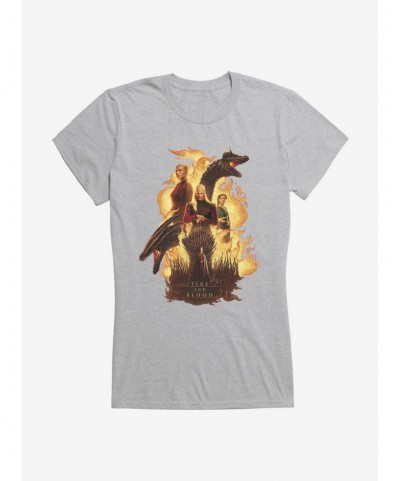 Unique House Of The Dragon Fire And Blood Girls T-Shirt $5.98 T-Shirts