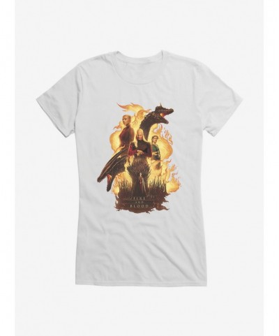 Unique House Of The Dragon Fire And Blood Girls T-Shirt $5.98 T-Shirts