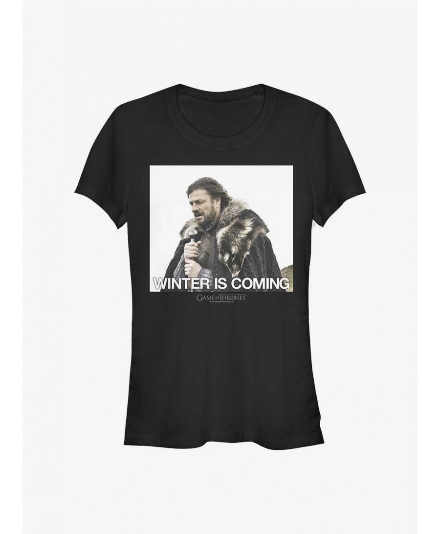 Pre-sale Discount Game Of Thrones Eddard Stark Winter Is Coming Girls T-Shirt $8.57 T-Shirts