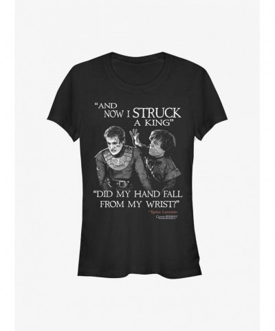 Wholesale Game Of Thrones Tyrion Joffrey Struck A King Girls T-Shirt $7.77 T-Shirts