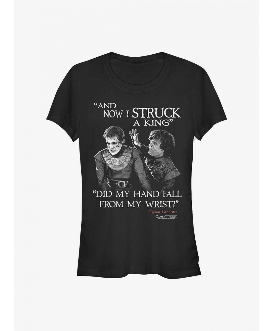 Wholesale Game Of Thrones Tyrion Joffrey Struck A King Girls T-Shirt $7.77 T-Shirts