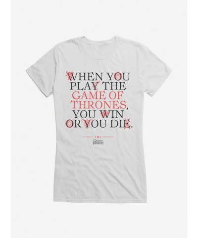 Premium Game Of Thrones Cersi Quote Win Or Die Girls T-Shirt $7.97 T-Shirts