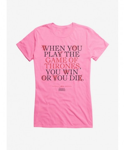 Premium Game Of Thrones Cersi Quote Win Or Die Girls T-Shirt $7.97 T-Shirts