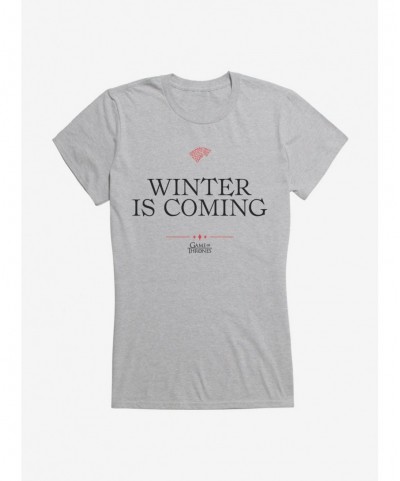 Clearance Game Of Thrones Quote Stark Winter Is Coming Girls T-Shirt $5.98 T-Shirts