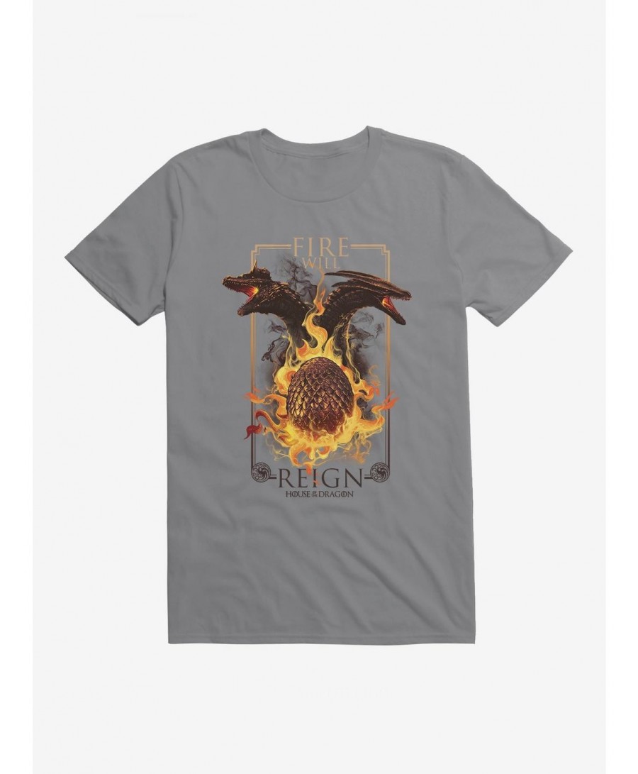 Seasonal Sale House Of The Dragon Fire Will Reign Dragon Egg T-Shirt $7.27 T-Shirts