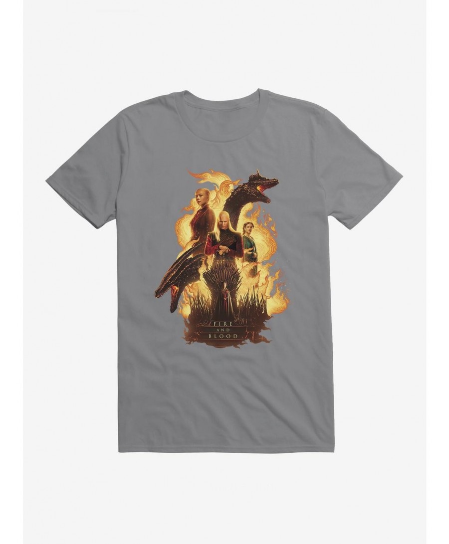 Premium House Of The Dragon Fire And Blood T-Shirt $7.84 T-Shirts