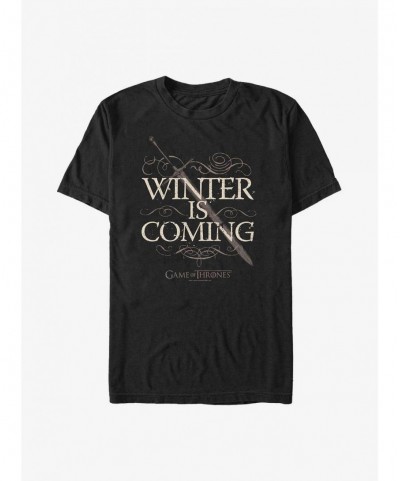 Festival Price Game Of Thrones Winter Is Coming Sword T-Shirt $8.99 T-Shirts