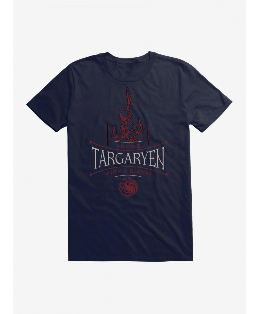 Fashion Game Of Thrones House Targaryen Fire T-Shirt $8.03 T-Shirts