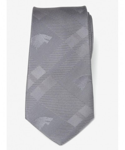 Festival Price Game Of Thrones Stark Direwolf Gray Plaid Silk Men's Tie $22.38 Ties