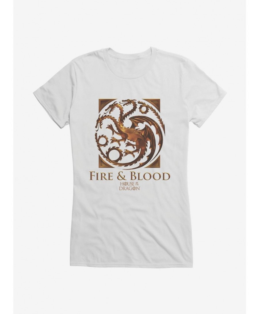 Pre-sale House Of The Dragon Fire And Blood House Targaryen Girls T-Shirt $8.17 T-Shirts