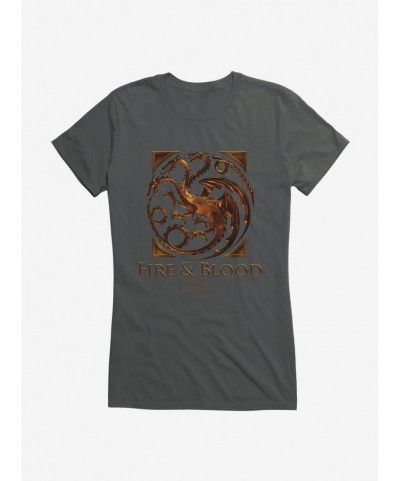 Pre-sale House Of The Dragon Fire And Blood House Targaryen Girls T-Shirt $8.17 T-Shirts