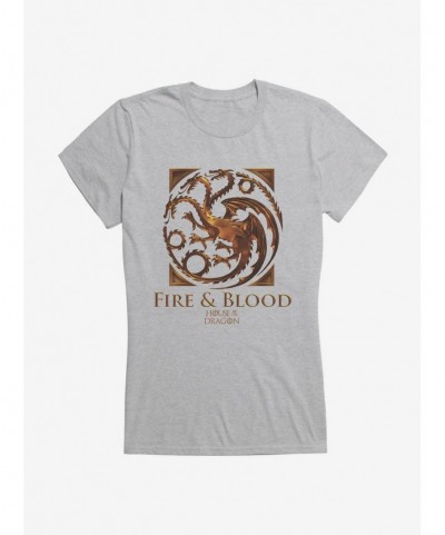 Pre-sale House Of The Dragon Fire And Blood House Targaryen Girls T-Shirt $8.17 T-Shirts