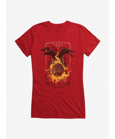 Cheap Sale House Of The Dragon Fire Will Reign Dragon Egg Girls T-Shirt $7.17 T-Shirts