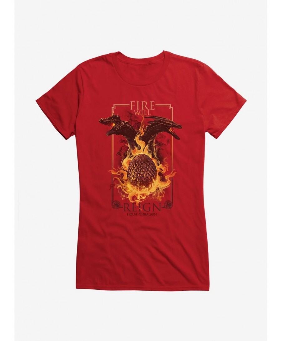 Cheap Sale House Of The Dragon Fire Will Reign Dragon Egg Girls T-Shirt $7.17 T-Shirts