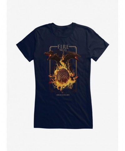 Cheap Sale House Of The Dragon Fire Will Reign Dragon Egg Girls T-Shirt $7.17 T-Shirts