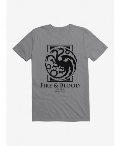 Clearance House Of The Dragon House Targaryen Fire And Blood T-Shirt $9.37 T-Shirts