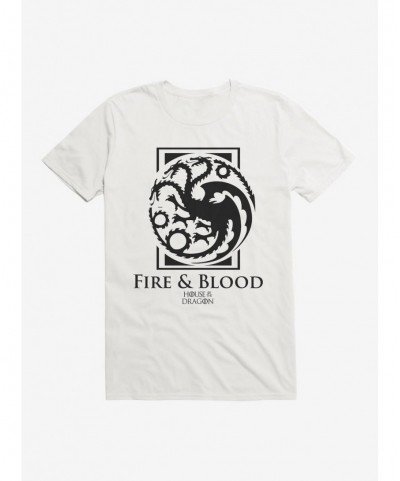 Clearance House Of The Dragon House Targaryen Fire And Blood T-Shirt $9.37 T-Shirts