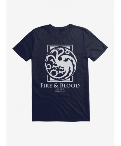 Clearance House Of The Dragon House Targaryen Fire And Blood T-Shirt $9.37 T-Shirts