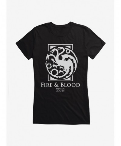 Premium House Of The Dragon House Targaryen Fire And Blood Girls T-Shirt $9.36 T-Shirts