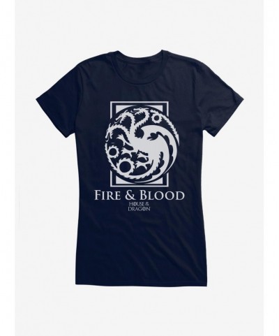 Premium House Of The Dragon House Targaryen Fire And Blood Girls T-Shirt $9.36 T-Shirts