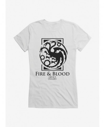 Premium House Of The Dragon House Targaryen Fire And Blood Girls T-Shirt $9.36 T-Shirts