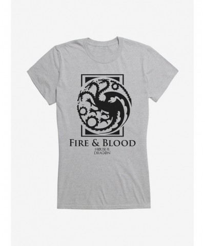 Premium House Of The Dragon House Targaryen Fire And Blood Girls T-Shirt $9.36 T-Shirts