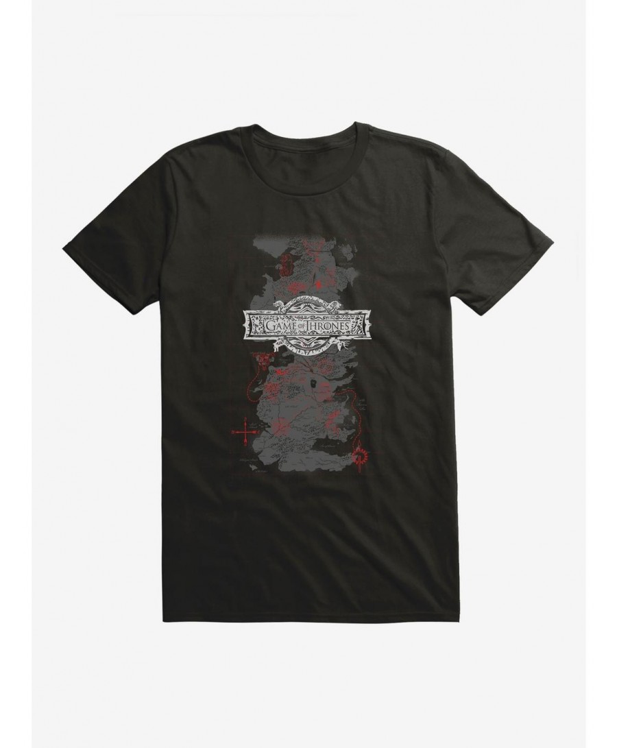 Cheap Sale Game Of Thrones Kingdom Map T-Shirt $9.37 T-Shirts