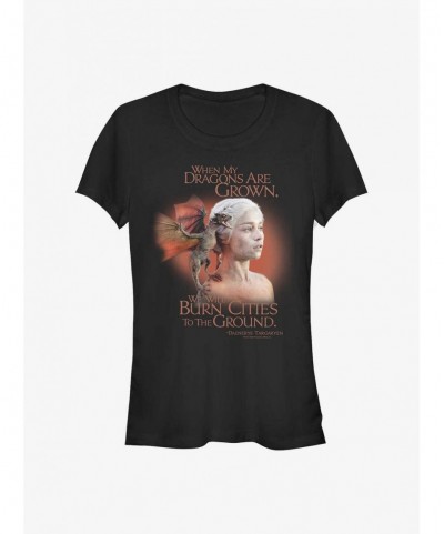 Hot Selling Game Of Thrones Daenerys Dragons Burn Cities Girls T-Shirt $5.98 T-Shirts