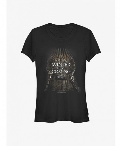 Discount Game Of Thrones Iron Throne Winter Is Coming Girls T-Shirt $7.17 T-Shirts