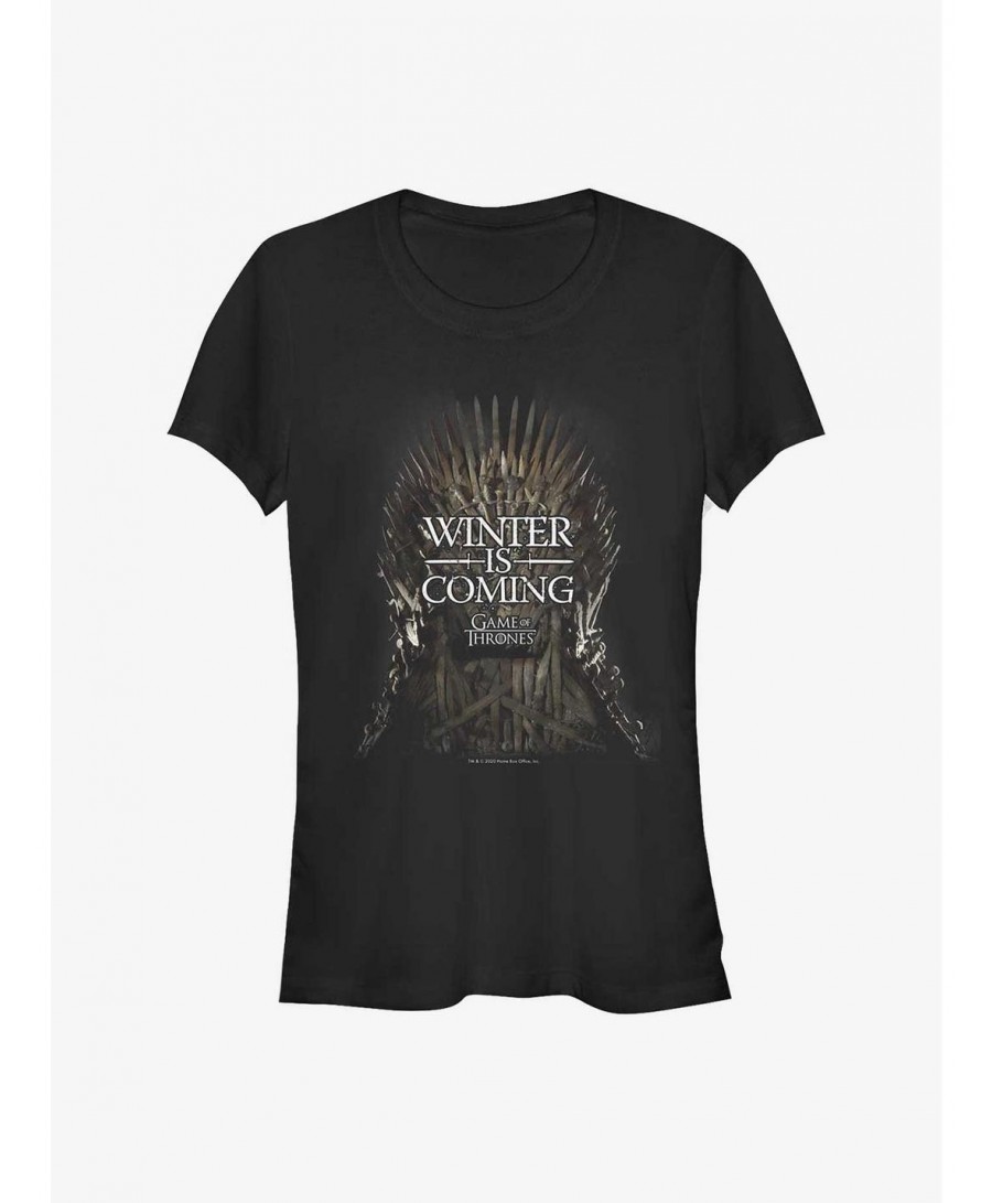 Discount Game Of Thrones Iron Throne Winter Is Coming Girls T-Shirt $7.17 T-Shirts