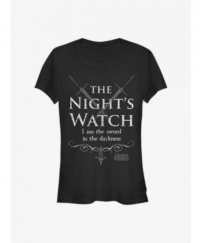 Value Item Game Of Thrones Night's Watch Sword Girls T-Shirt $7.57 T-Shirts