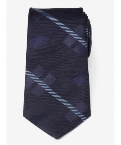 Limited-time Offer Game Of Thrones Stark Direwolf Blue Plaid Silk Men's Tie $21.20 Ties