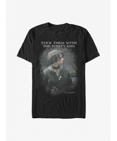 Huge Discount Game Of Thrones Arya Stick The Pointy End T-Shirt $7.07 T-Shirts