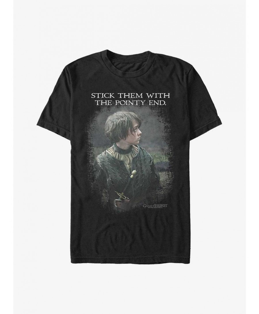 Huge Discount Game Of Thrones Arya Stick The Pointy End T-Shirt $7.07 T-Shirts