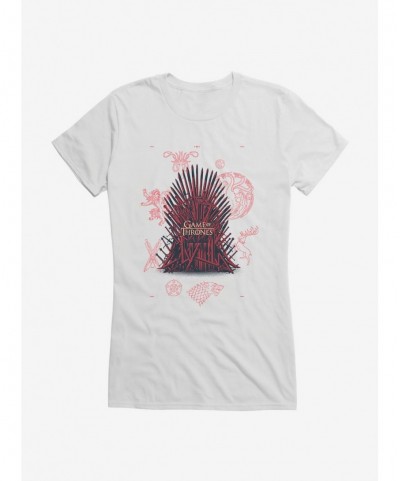 Clearance Game Of Thrones Iron Throne Icons Girls T-Shirt $6.37 T-Shirts